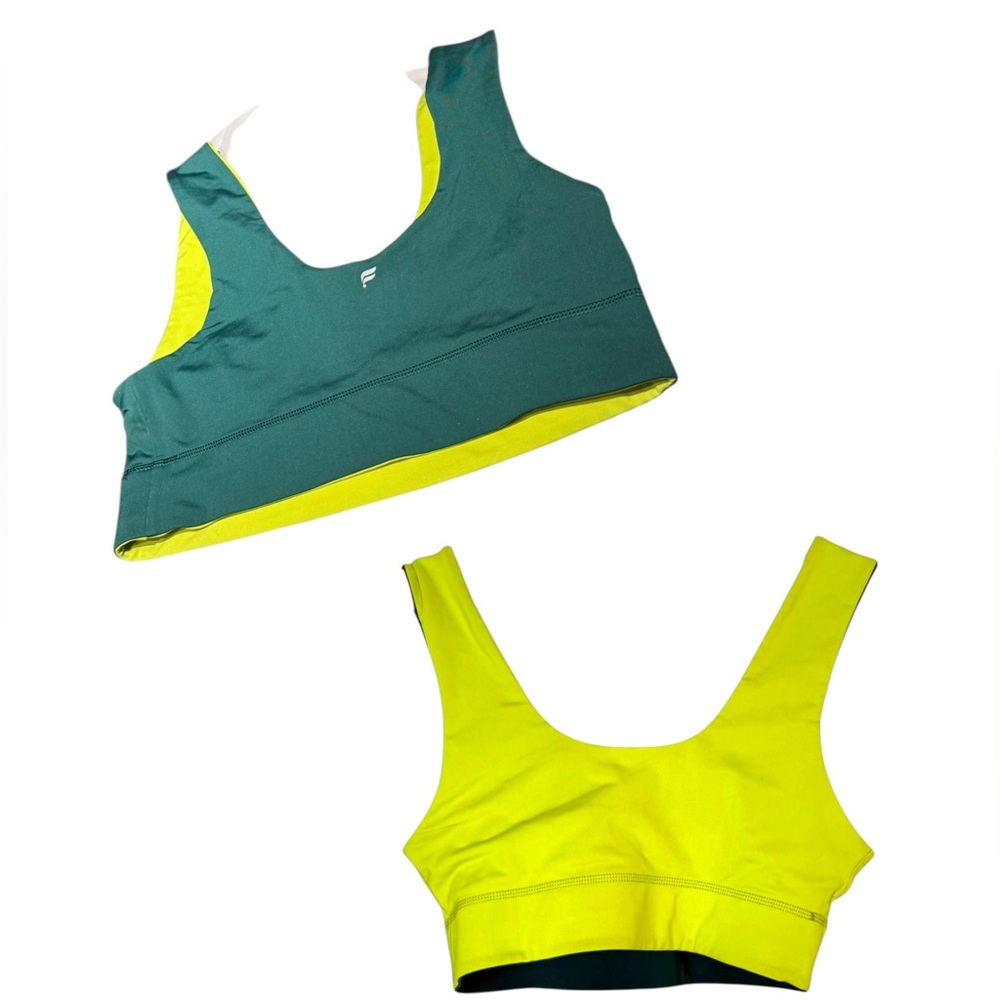 Fabletics Lime and dark green‎ reversible Sports Bra 12
